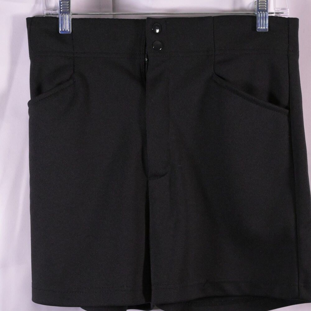Vintage Wilson Black Polyester Tennis Shorts USA‎ Made Men's 32 High Rise